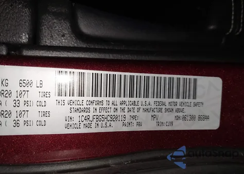 2017 Jeep Grand Cherokee Limited 4X4 from USA, damaged, VIN 1C4RJFBG5HC920119